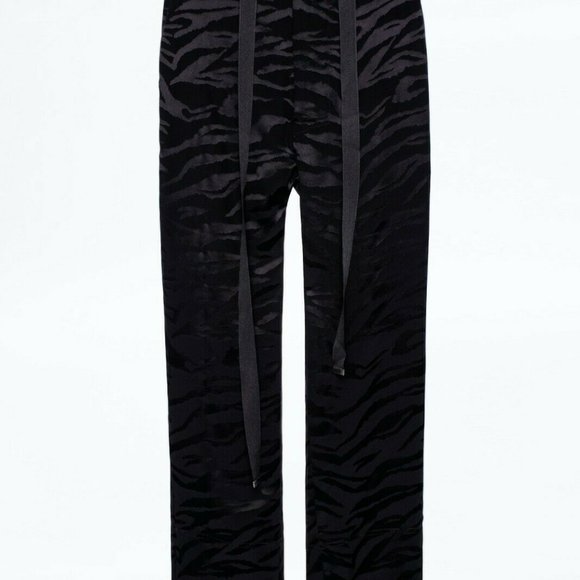 NWT Zadig & Voltaire Pop Jacquard Tigre Silk Pants Black Size Small 36 - Picture 5 of 6